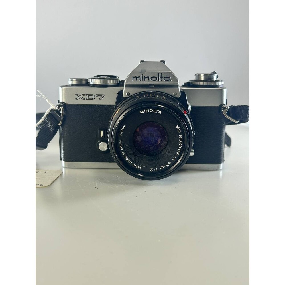 UNTESTED AS-IS Minolta XD7 SLR Camera Body w/ MD Rokkor-X 45mm f/2 Lens